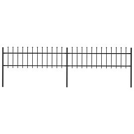 Градинска ограда с връх тип „копие“, стомана, 359x60 см, черна