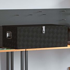 Кутия за съхранение, Черен , 100x55x37 см, алуминий