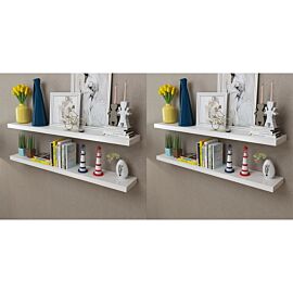 Стенни рафтове, 4 бр, бели, 120 см