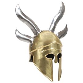 Гръцки военен шлем антична реплика ЛАРП месингов цвят стомана