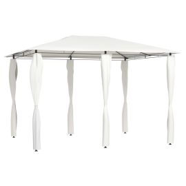 Шатра с покривала на стълбовете, 3x4x2,6 м, кремав, 160 г/м²
