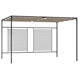 Шатра с прибиращ се покрив, 3x4x2,3 м, сива, 180 г/м²