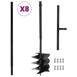 Градински свредел с дръжка, 250 мм, с удължител 8 м, стомана