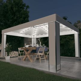 Шатра с LED светещи стрингове, бяла, 3х4 м