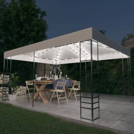 Шатра с LED светещи стрингове, 4x3x2,7 м, бяла