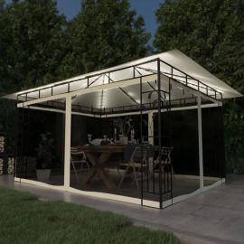 Шатра с комарник и LED стринг, 4x3x2,73 м, 180 г/м², кремава