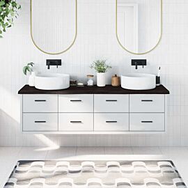 Плот за баня тъмнокафяв 180x60x(2-4)см обработено масивно дърво