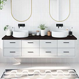 Плот за баня тъмнокафяв 200x50x(2-4)см обработено масивно дърво