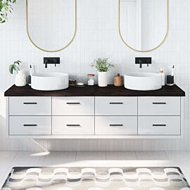 Плот за баня тъмнокафяв 200x50x(2-6)см обработено масивно дърво