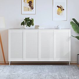 Врати за шкафове решетен дизайн 4 бр бял 99,3x49,4 см бор масив