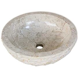 Мивка, мрамор, 40 см, кремава