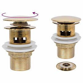 Сифон клик-клак с преливник, златист, 6,4x6,4x9,1 см