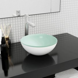 Мивка закалено стъкло 30x12 см бяла