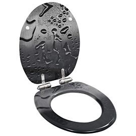 Тоалетна седалка с плавно затваряне, МДФ капак, водни капки